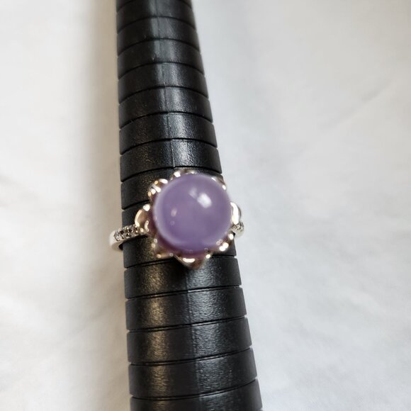 JOY Jade of Yesteryear LAVENDER JADE ring Sterling Silver 925 - SIZE 9 - Picture 2 of 16